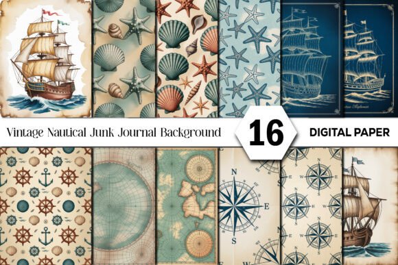 Download Vintage Nautical Junk Journal Background - Junk journal background Collection