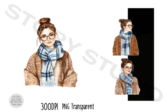 Download Cute Girl Fall Winter Clipart Style - Premium Resources