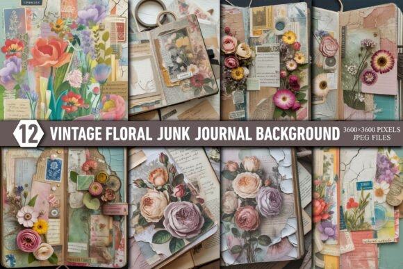 Download Vintage Floral Junk Journal Background - Junk journal background Collection