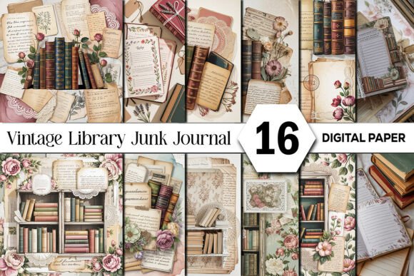 Download Vintage Library Junk Journal Background - Junk journal background Collection