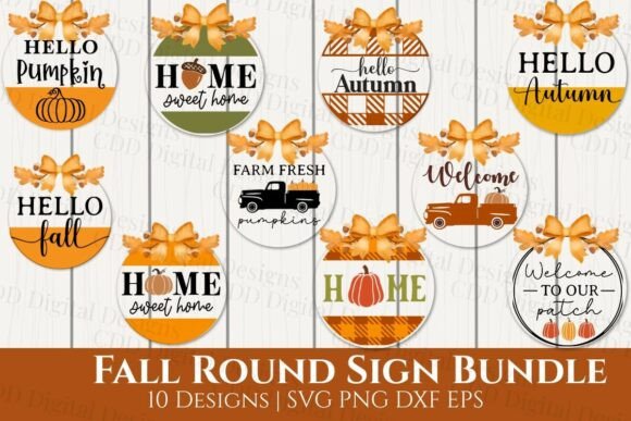 Download 10 Fall Round Sign SVG Bundle - Premium Bundle