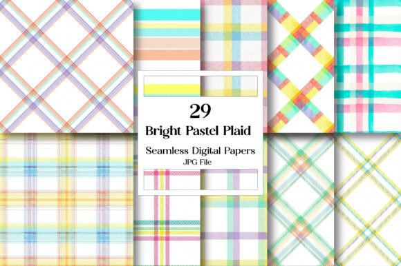 Download Bright Pastel Plaid Digital Paper Bundle - Premium Bundle