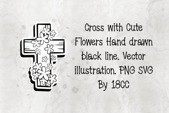 Download Cross with Cute Flowers PNG SVG - Cute flowers png Collection