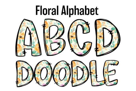 Download Floral Alphabet Doodle Cute Flowers PNG - Cute flowers png Collection